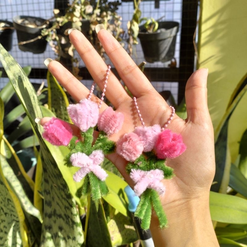 Jual Pipe Cleaner Keychain Gantungan Kunci Kawat Bulu Lucu Murah Bunga ...