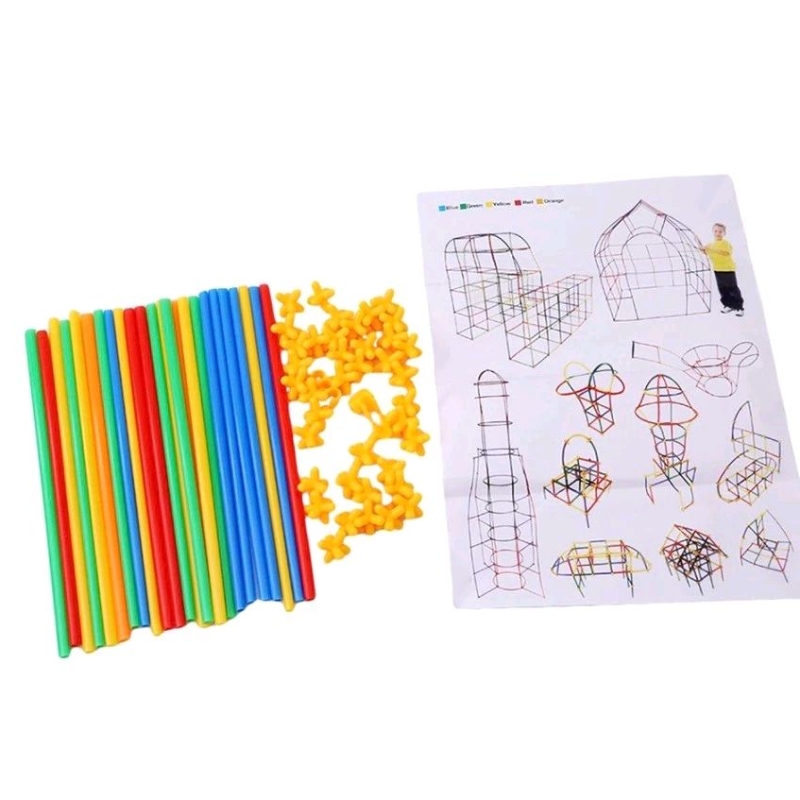Jual Magic Straws isi 200 pcs - Straws and Connectors Building Toys ...