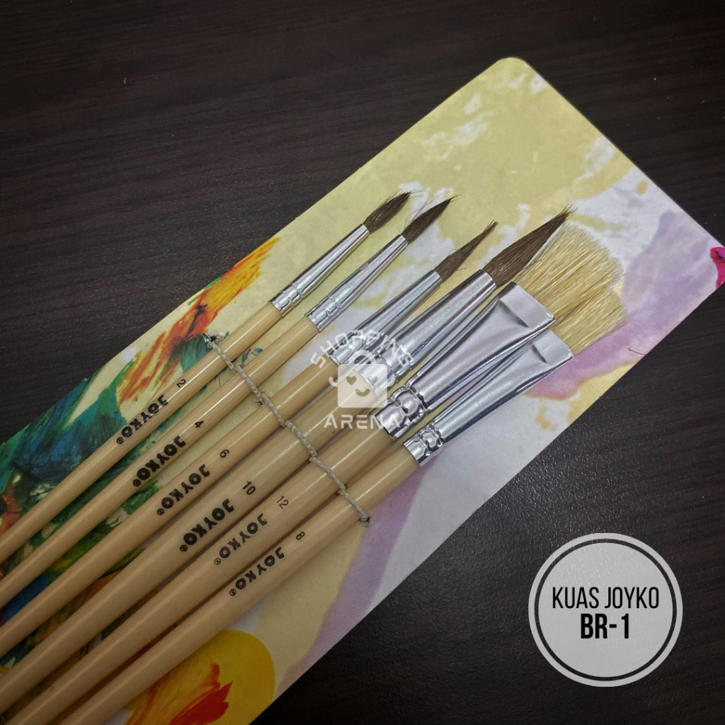 Jual Kuas Lukis JOYKO SET BR-1 Brush Isi 6 Acrylic Cat Air Minyak ...