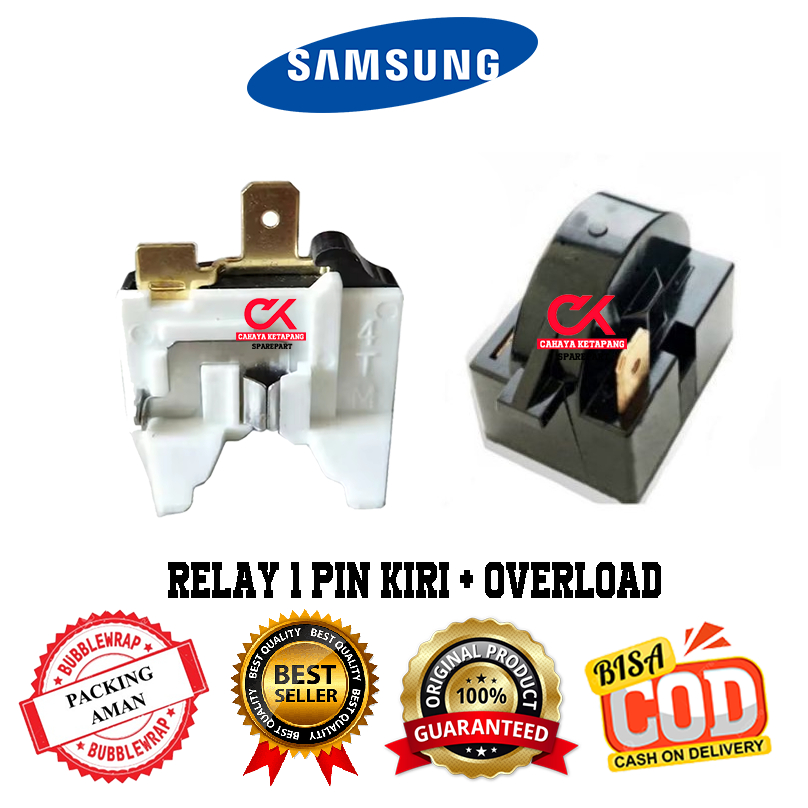 Jual Relay 1 Pin Kiri + Ptc Overload Kulkas Samsung 1 Pintu / 2 Pintu ...