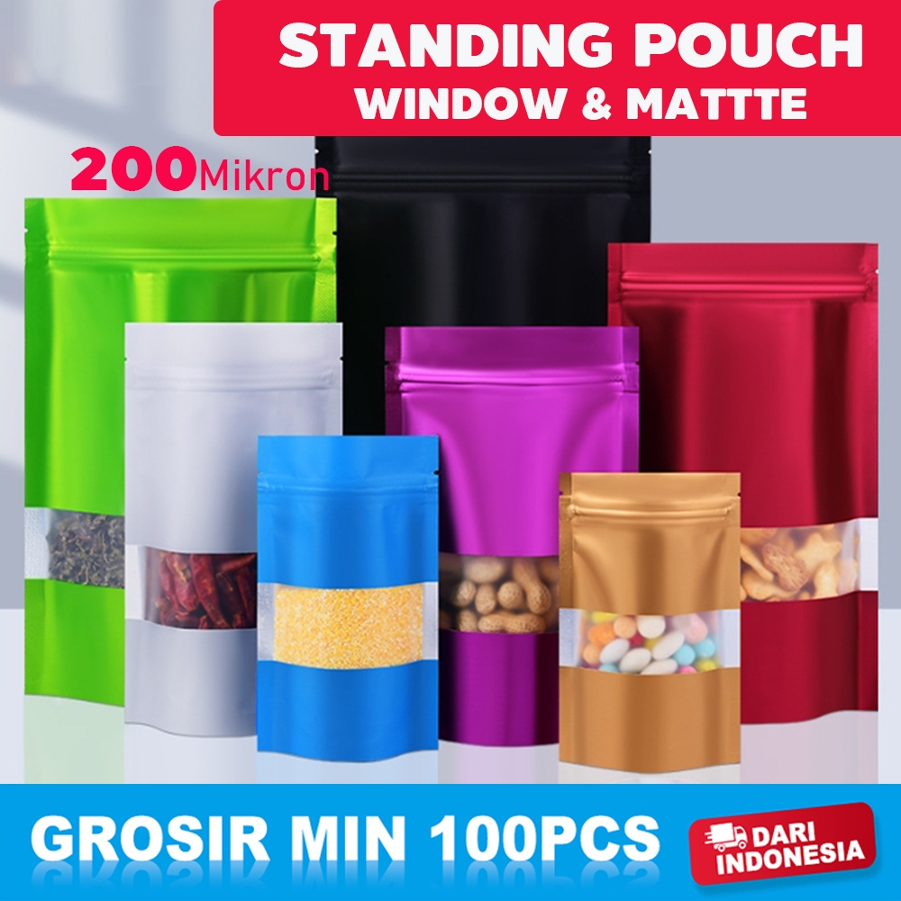 Jual Standing Pouch Window Colorful Aluminisasi Foil Ziplock/Food ...
