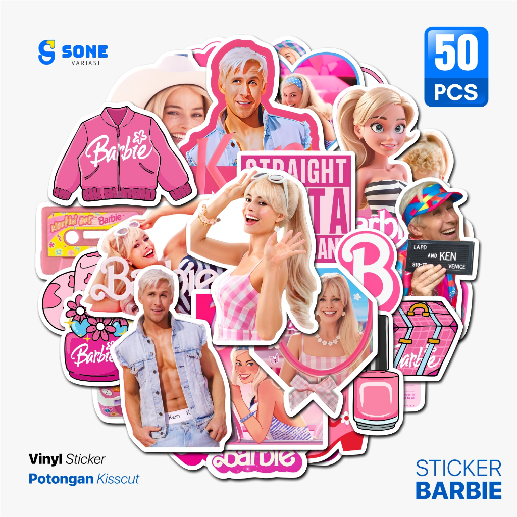 Jual Stiker Pack BARBIE Paper Vinyl Waterproof Dekorasi Sticker Buku ...