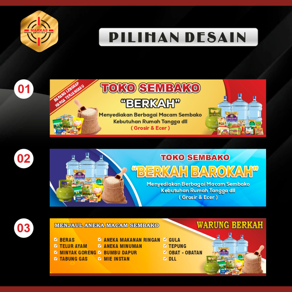 Jual [ 300x80 ] Banner Warung Sembako | Spanduk Jualan Sembako Custom ...