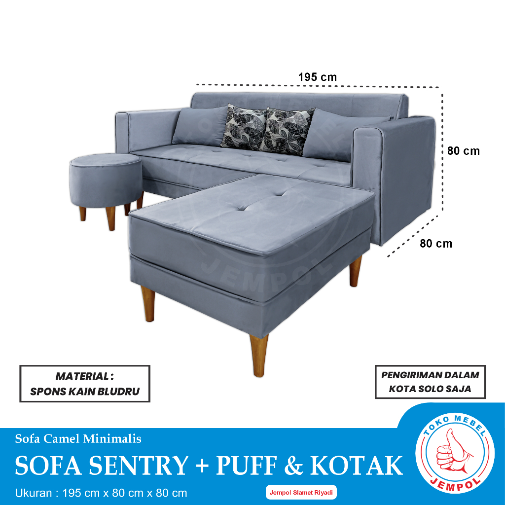 Jual Sofa Camel Minimalis Sofa Sentry + Puff & Sofa Kotak | Shopee ...