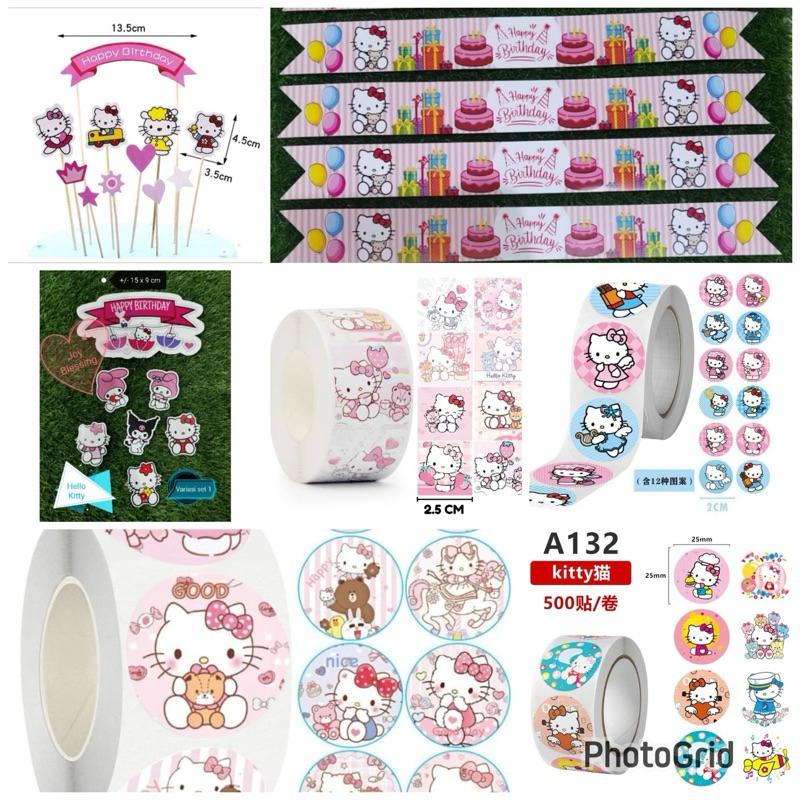 Jual TOPPER BIRTHDAY HELLO KITTY sanrio /PITA PARCEL 46 X 5/ stiker ...