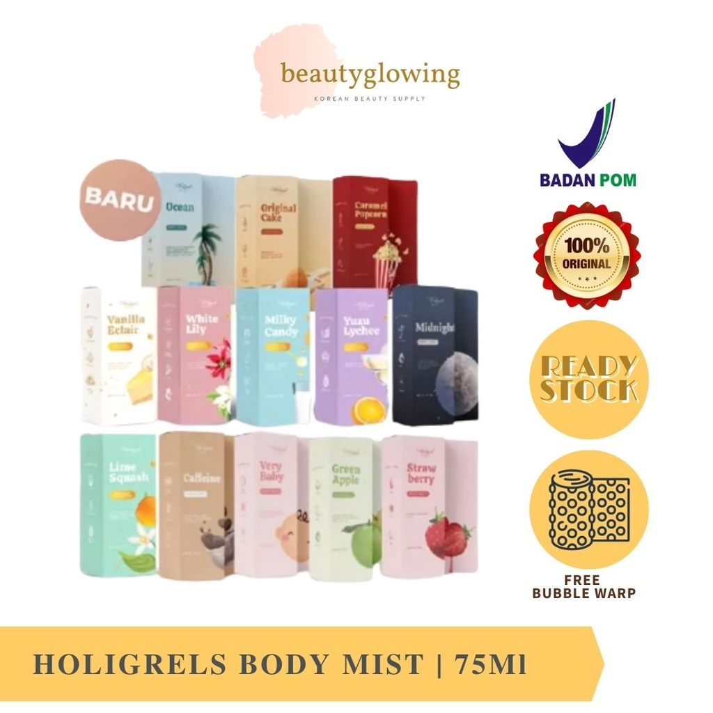 Jual HOLIGRELS BODY MIST 75ML / PARFUM BADAN WANGI AWET TAHAN LAMA ...