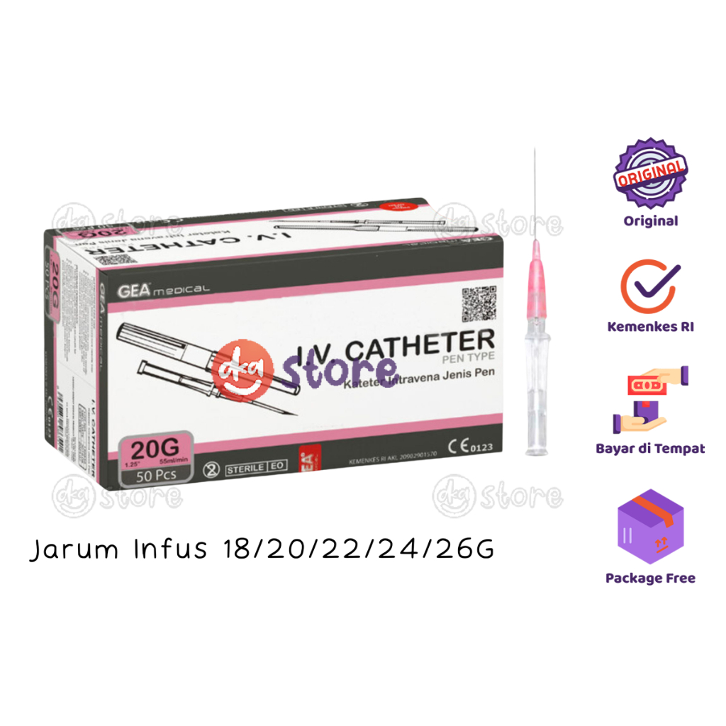 Jual (Ecer) I.V. Catheter Pen Type Gea / Jarum Infus Abbocath / Kateter ...