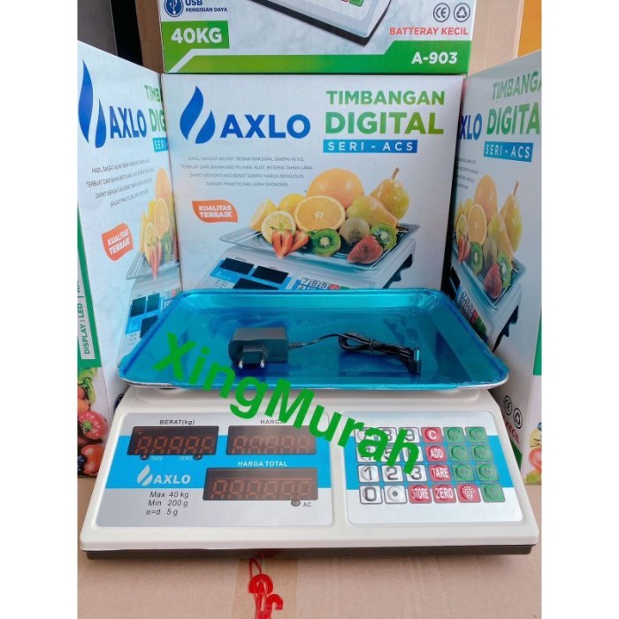 Jual AXLO Digital Computing Scale 40KG Double Display Timbangan Buah A ...