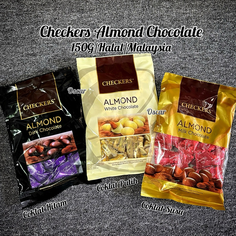 Jual (ready) Checkers Almond Chocolate 150g Coklat Cokelat Malaysia ...