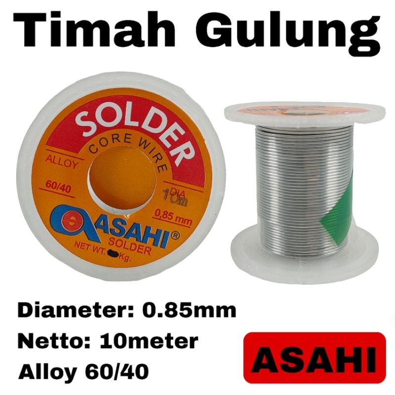 Jual Timah Solder Asahi 0.85mm 10M Timah Gulung 0.85 mm 10 Meter Grade ...
