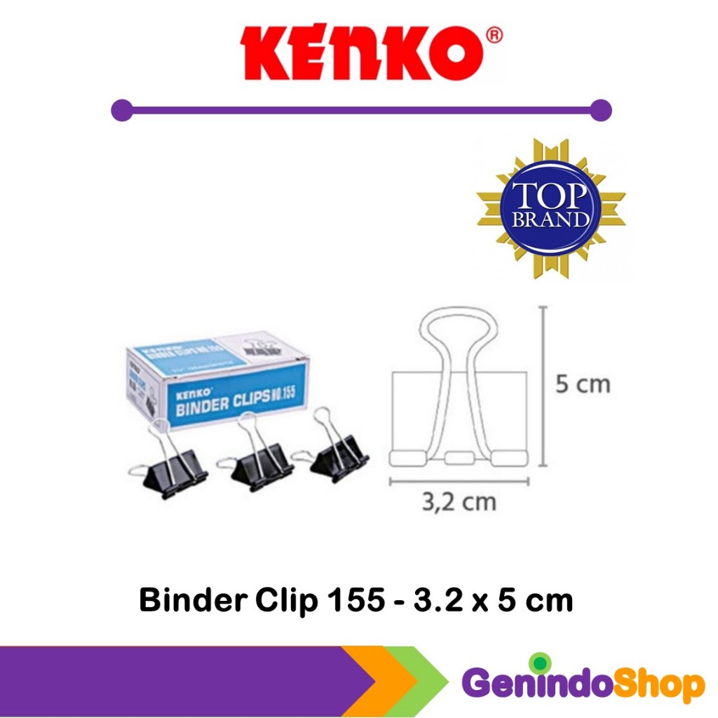 Jual Klip Kertas / Binder Clip 155 Kenko | Shopee Indonesia