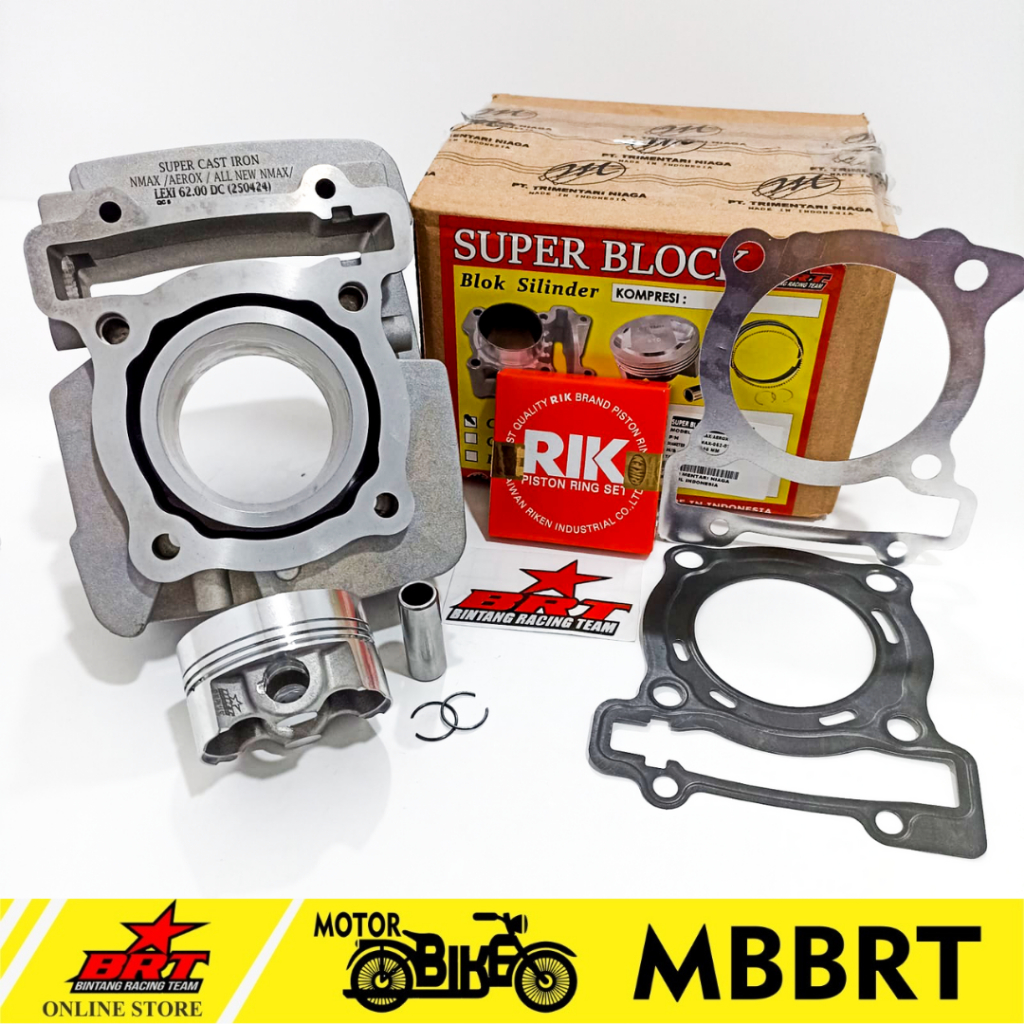 Jual BLOK CAST IRON DOUBLE COOLER PISTON BRT NMAX AEROX LEXI WR 155 ...