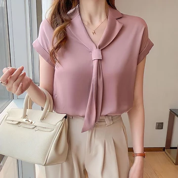 Blouse Wanita Style Korea Model Hyesun Lengan Pendek Atasan Polos Basic Casual Jumbo Big Size