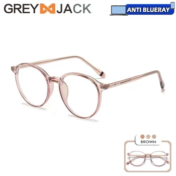 Grey Jack Kacamata Antiradiasi Blueray TR90 Oval Series Ringan Fashionable Bisa Minus Wanita