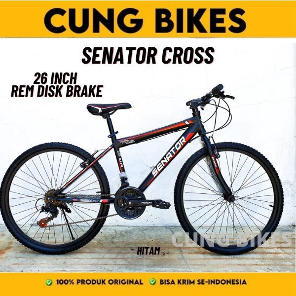 Jual Sepeda Gunung Senator Cross 26 Inch 21 Speed Rem Disk Brake