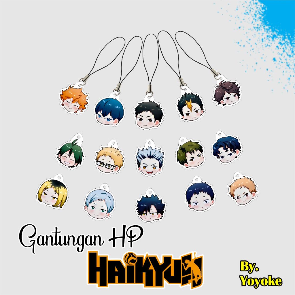 Jual GANTUNGAN HP HAIKYUU HINATA KAGEYAMA NISHINOYA SAWAMURA KENMA KURO ...