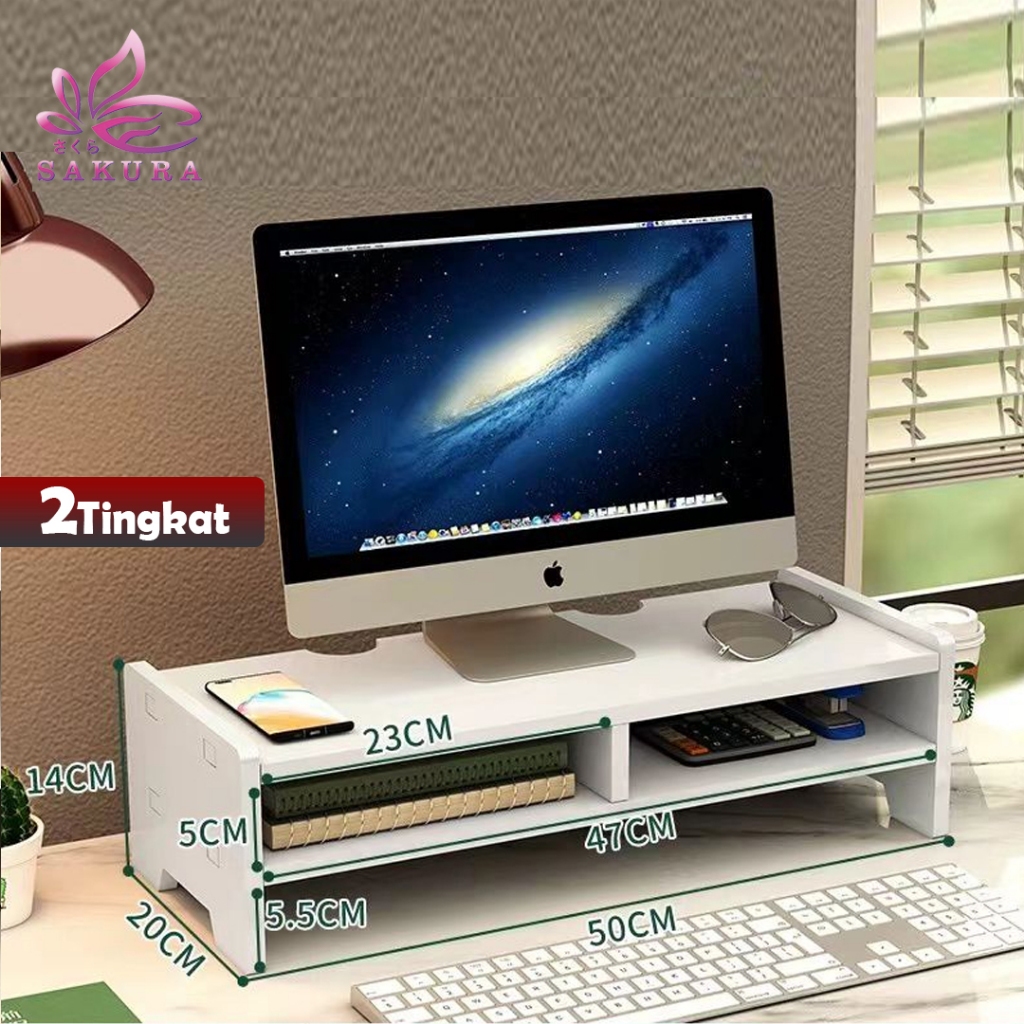 Jual Rak Dasar Layar Monitor Penyimpanan Meja Kantor / Laptop Atau Buku ...
