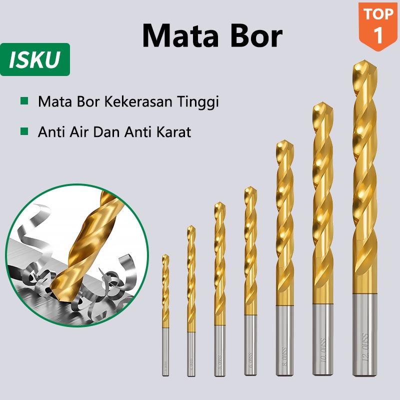 Jual ISKU Mata Bor Set HSS 3 12mm Mata Bor Beton Besi Kayu Set Lengkap