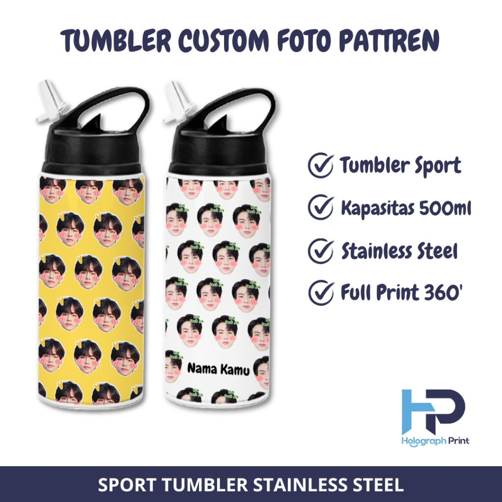 Jual Tumbler Custom Foto Tumbler Sport Stainles Custom Bisa Pakai Foto ...