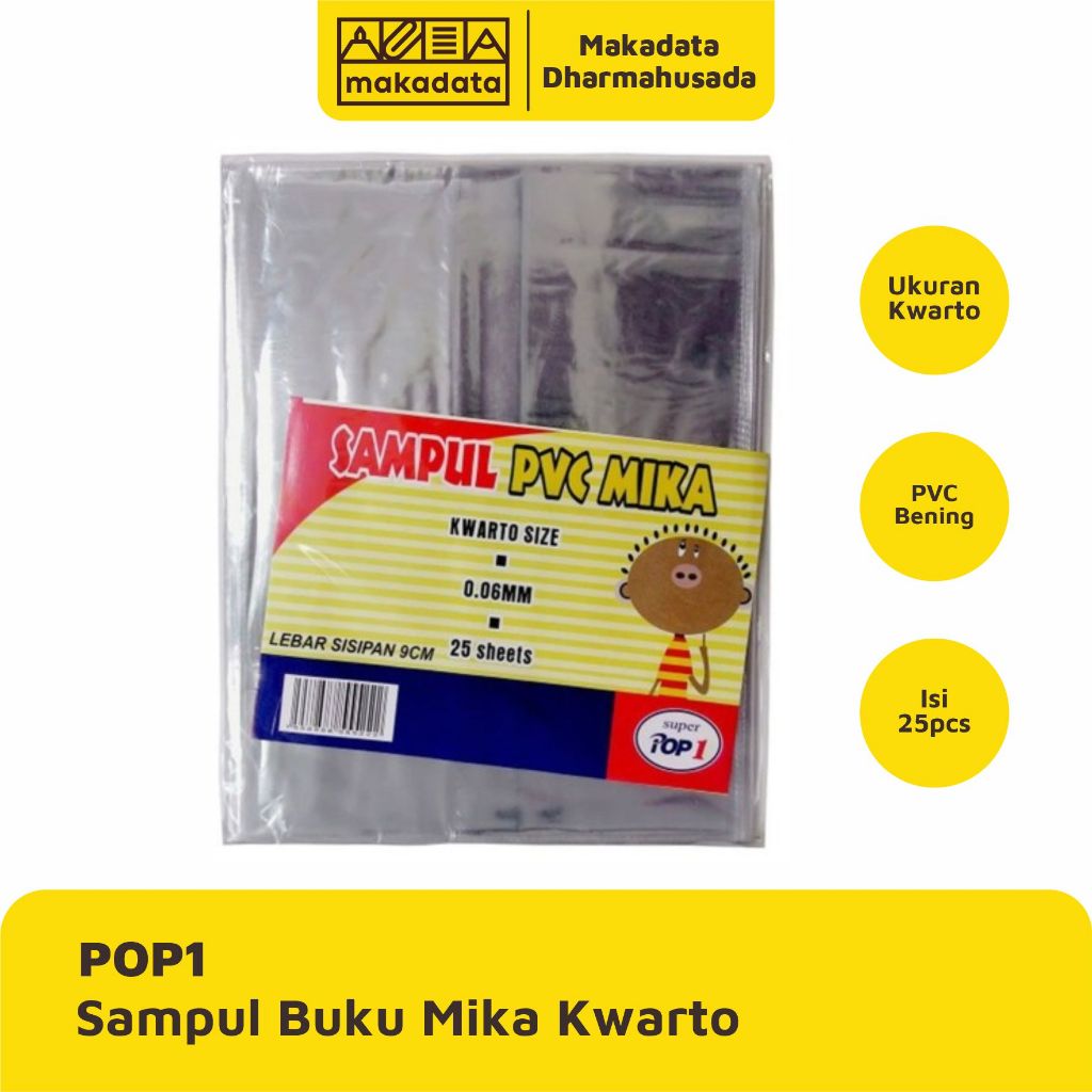 Jual Sampul Buku Pvc Mika Bening Ukuran Kwarto Pop1 Isi 25 Lembar