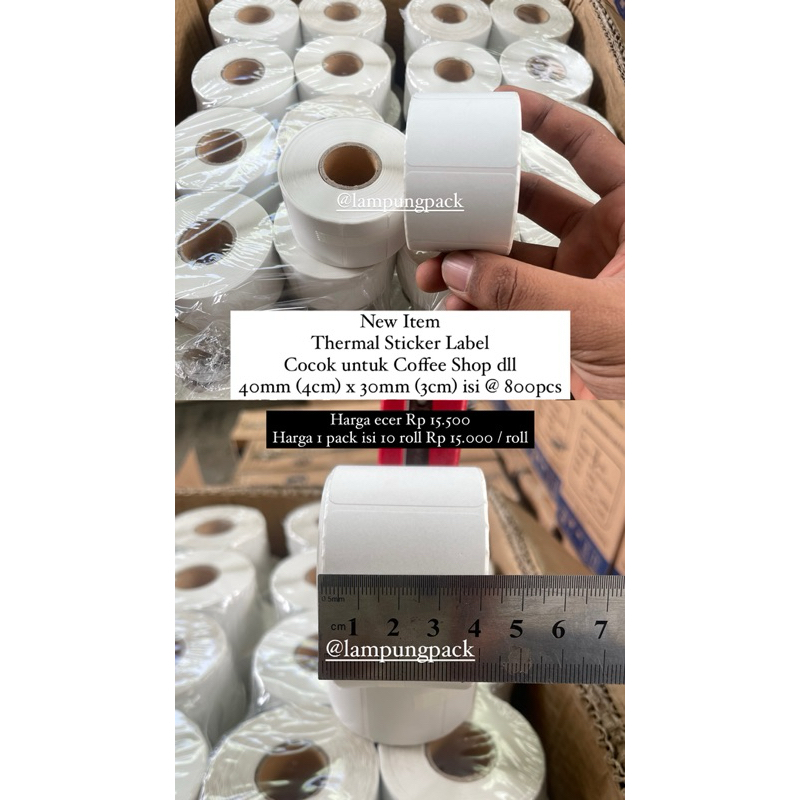 Jual Label Direct Thermal Mixue Kopi 40x30mm 800 PCS | Stiker Receipt ...