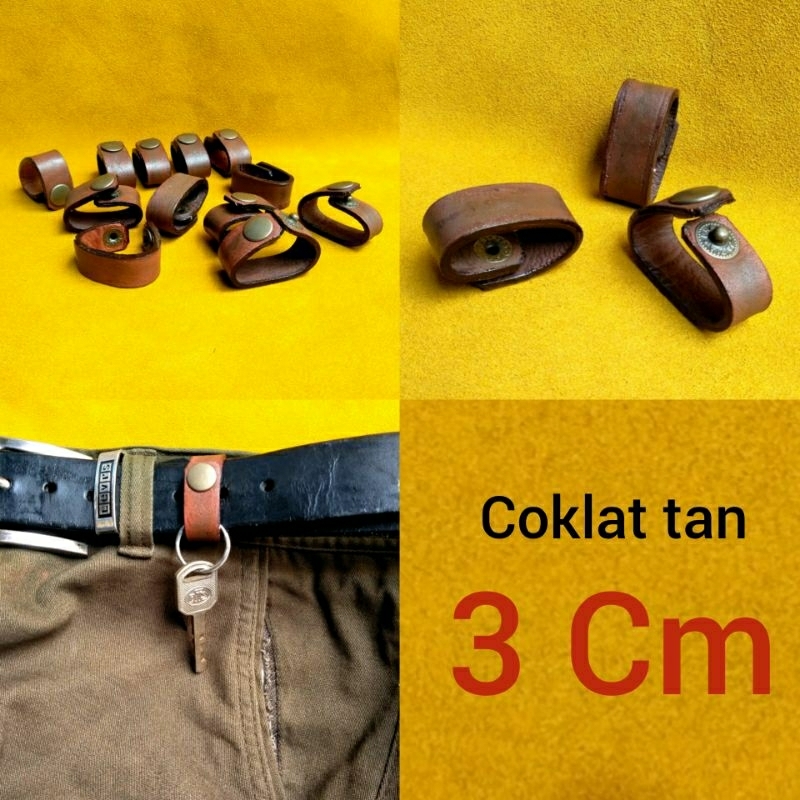 Jual Loop ring sabuk multifungsi kulit asli 3 cm warna TAN ( untuk ...