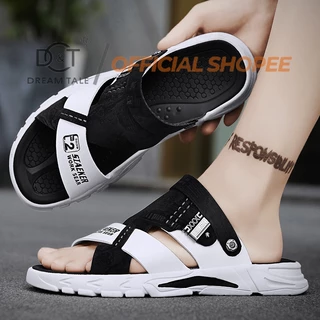 DREAM TALE ┃ Baru Sendal Pria Sandal Kulit Size 39--44 Tahan Air Non-Slip Sol Karet