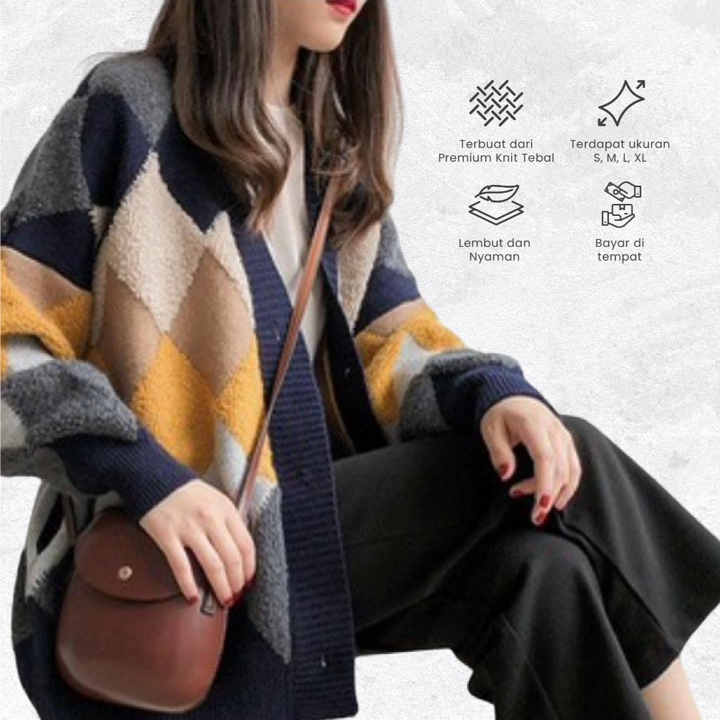 Jual Dambi Cardigan Rajut Wanita Oversize Kardigan Premium Korean Style ...