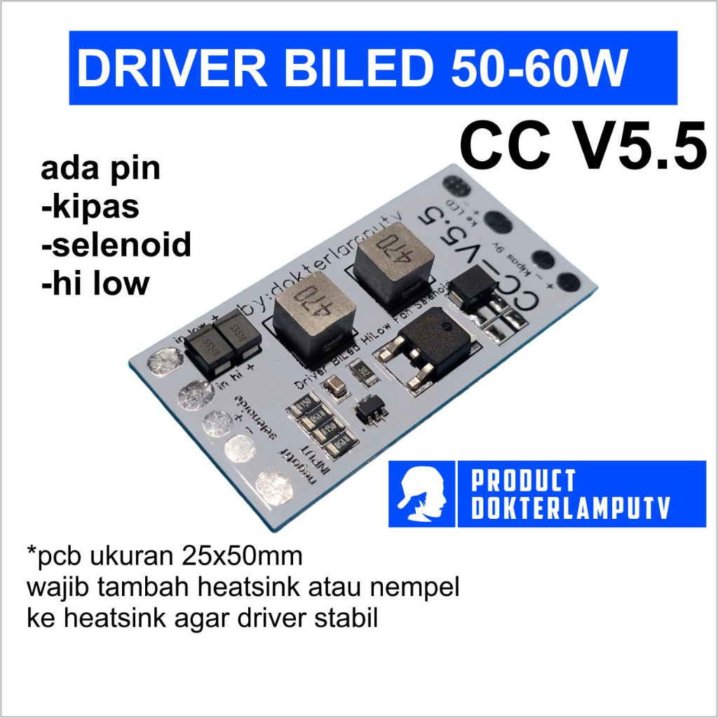 Jual DRIVER LED CC V5.5 50W 60W MCP CSP 12V 2.5CM X 5CM 5A UNTUK BILED ...