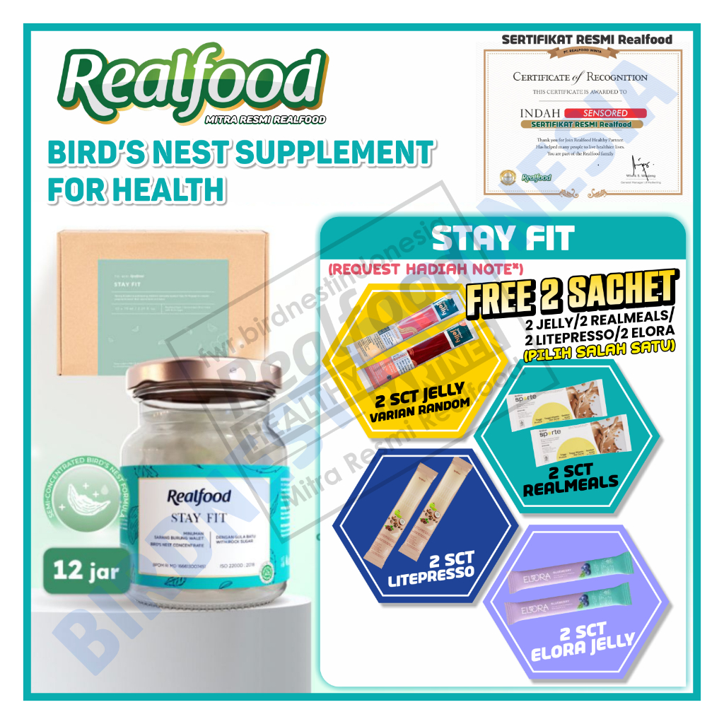 Jual Realfood Stay Fit 12 Jar Original Realfood Minuman Sarang Burung 