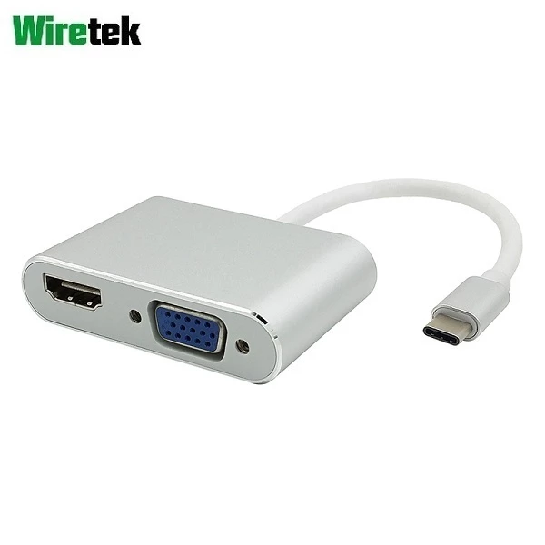 Type C to HDMI and VGA 2 in 1 WIRETEK