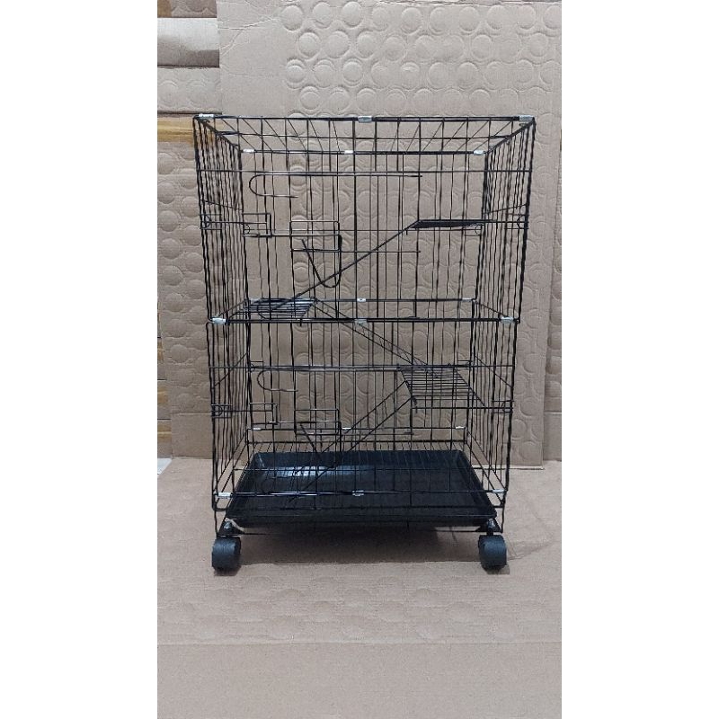 Jual Kandang Kucing Tingkat 3 Size L 90x60x45 cm + Roda (Muat 3-4 Ekor ...