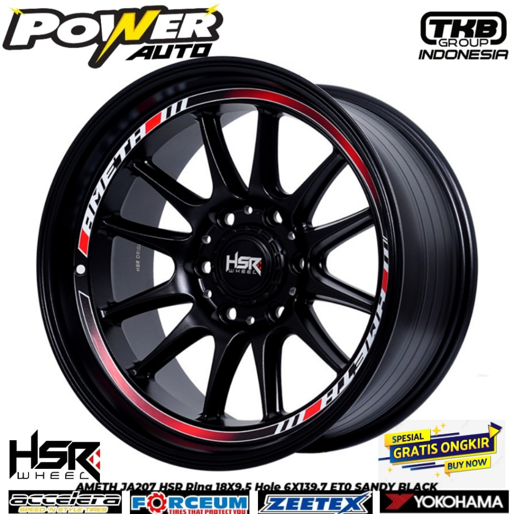 Jual Pelek mobil hsr AMETH Ring 18 lebar 9 Lobang 6 untuk Fortuner