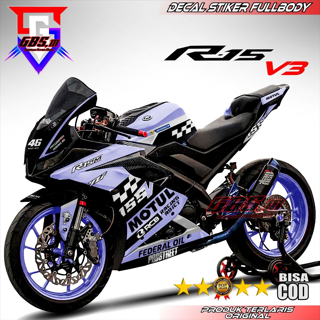 Jual Decal R15 V3 Stiker Decal Motor R15 V3 Fullbody Motif Racing Adict ...