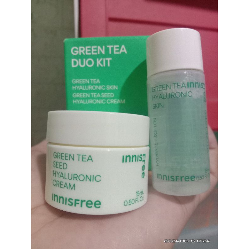 Jual Innisfree Green Tea Hyaluronic Cream & Skin (Tea Tree Duo Kit ...