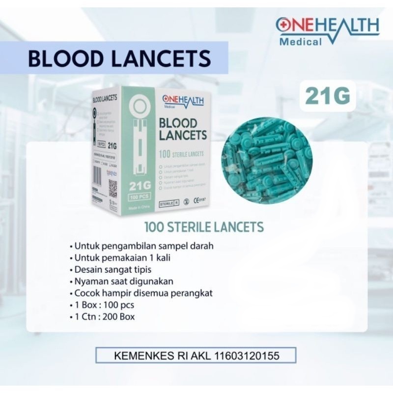 Jual Blood Lancets 21G General Care / Jarum Lancet Bekam Medilance ...