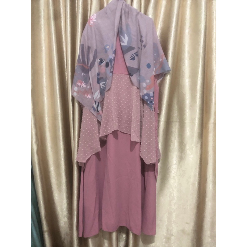 Jual set pl gamis nuna dan hijab wanita cantik | Shopee Indonesia