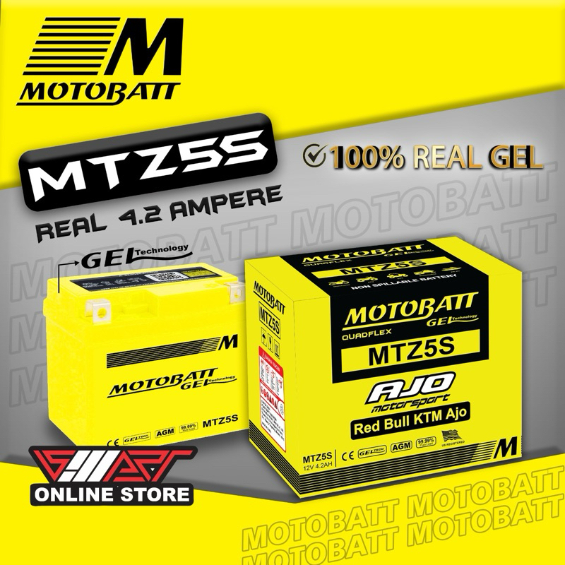 BATERAI MOTOBATT MTZ5S / AKI ACCU GEL ( SUPRA 125 / MIO SOUL / VIXION / BEAT / VARIO 110 / SCOOPY )