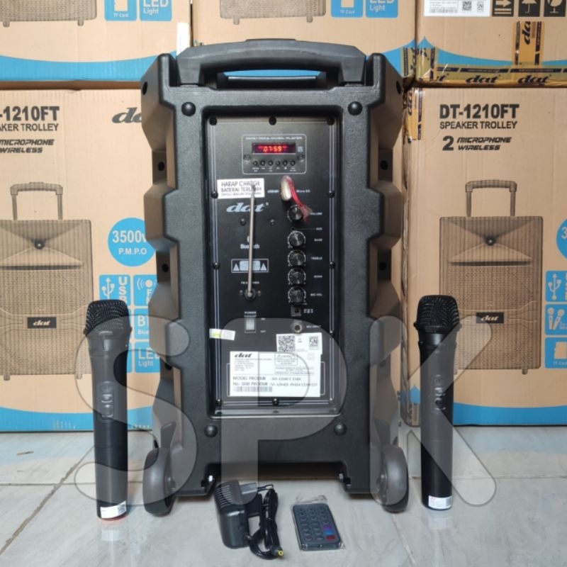 Jual Speaker Portable DAT DT 1210FT 12 inch 2 Mic Wireless | Shopee ...