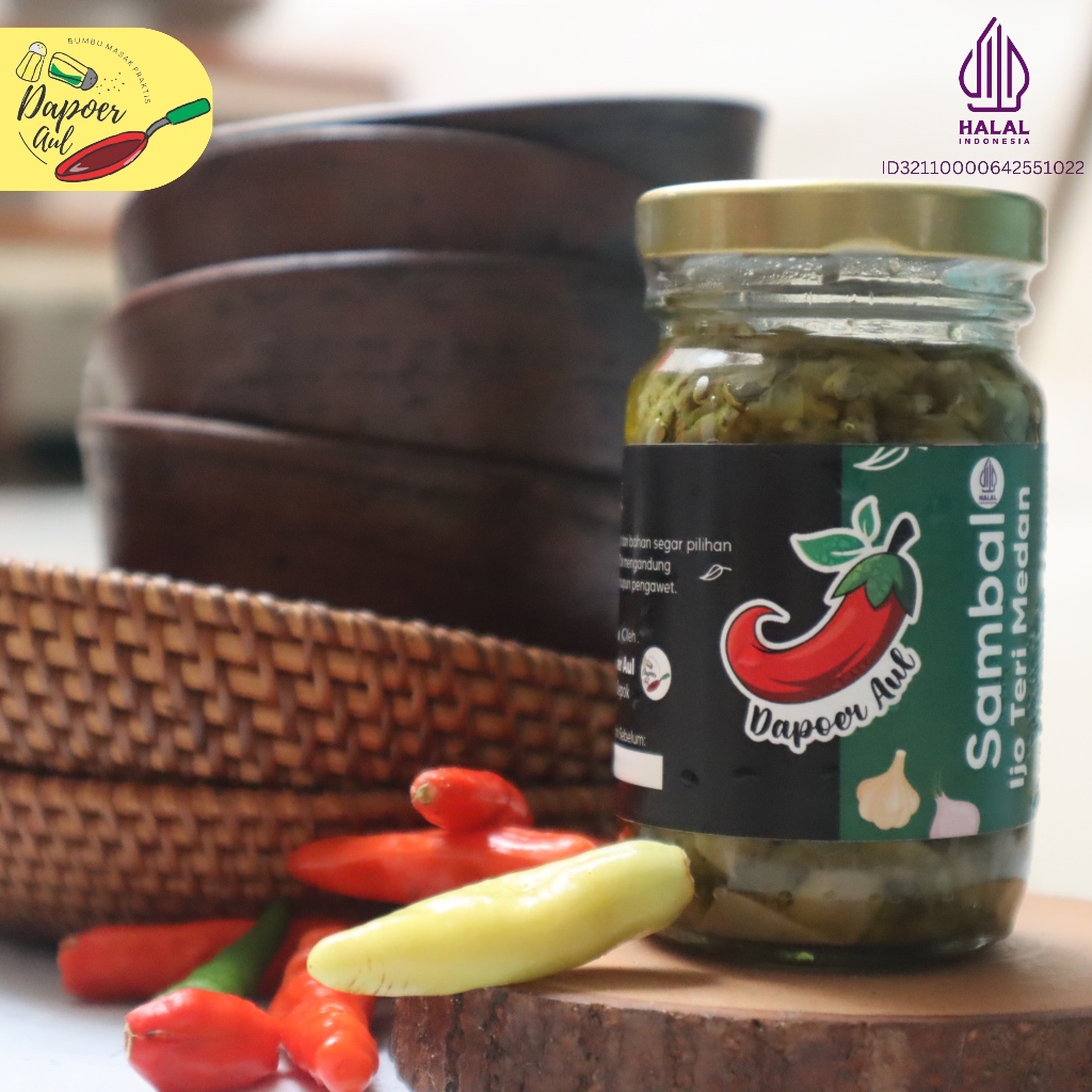 Jual Sambal Ijo teri medan Dapoer aul ukuran 115 gr botol kaca, tanpa ...