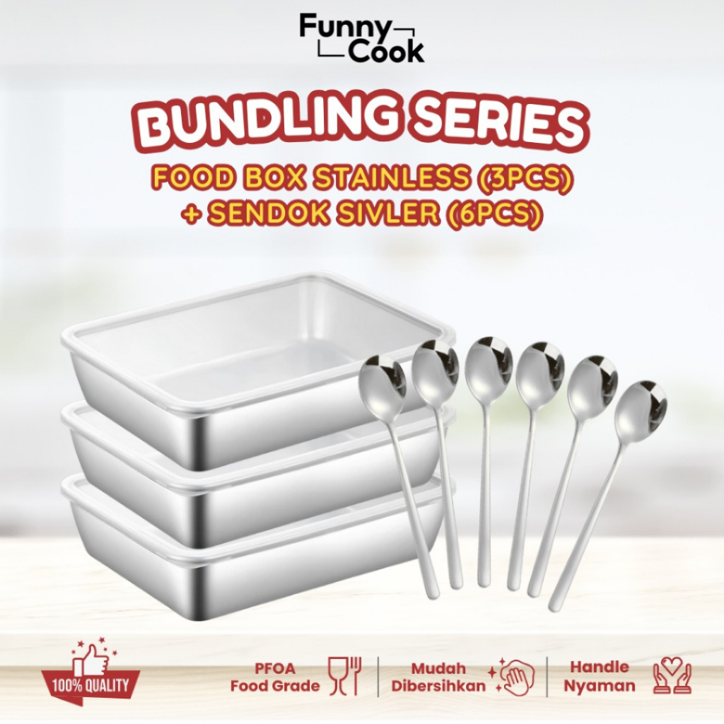 Jual FUNNYCOOK Tempat Wadah Makanan Kontainer Sayuran Buah 3PCS dan ...