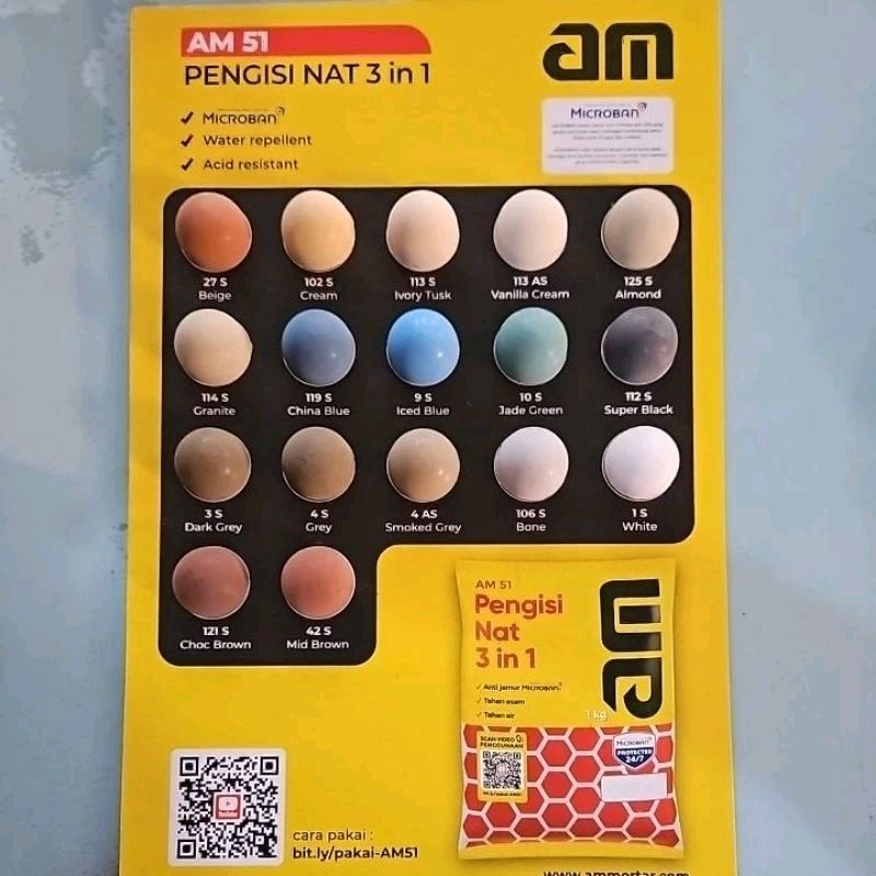 Jual SEMEN NAT AM 51 | PENGISI NAT KERAMIK | TILE GROUT 1 KG | Shopee ...