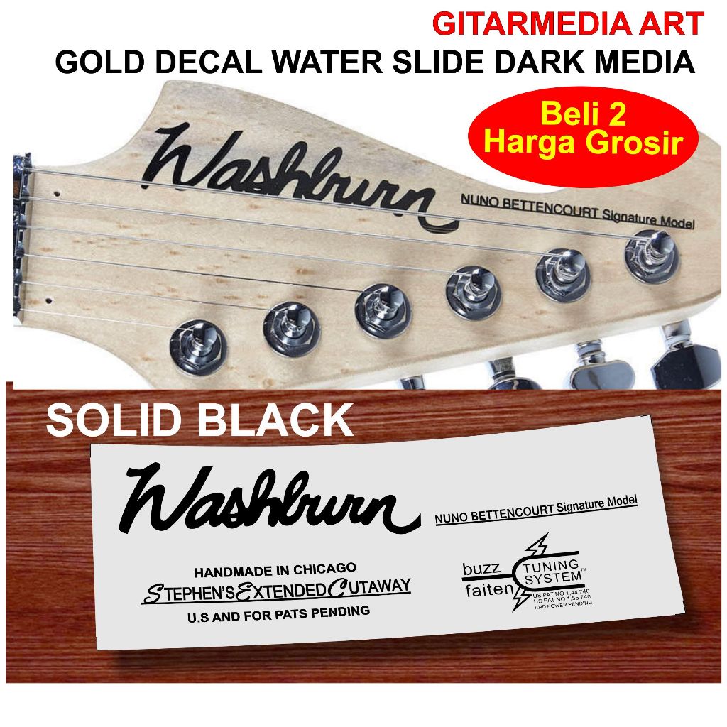 Jual logo washburn gitar decal logo headstock washburn nuno betten ...