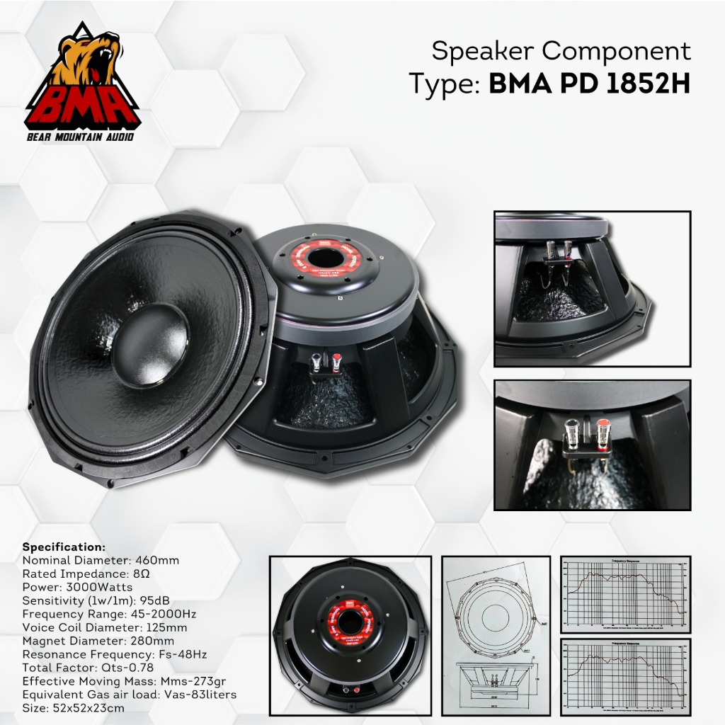 Jual Speaker Komponen 18 Inch BMA PD 1852 H PREMIUM EDITION