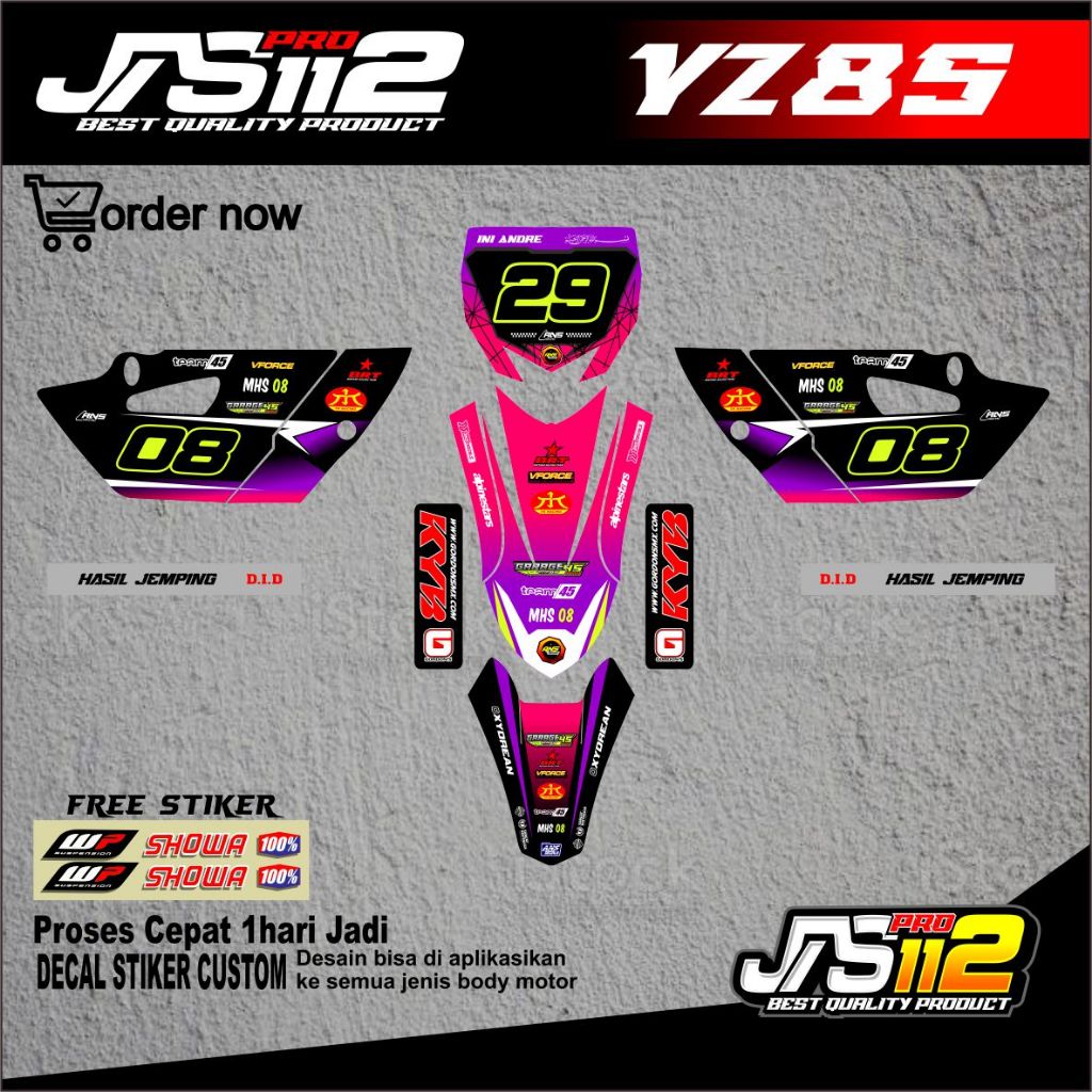 Jual DECAL YZ 85 NEW DESAIN BARU CUSTOM DECAL YZ 85 BEBAS WARNA BISA ...