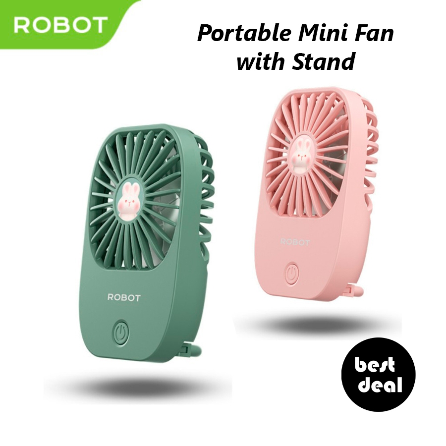 Jual Robot RT-BF25 Portable USB Mini Fan with Stand 1200mAh Kipas Mini ...