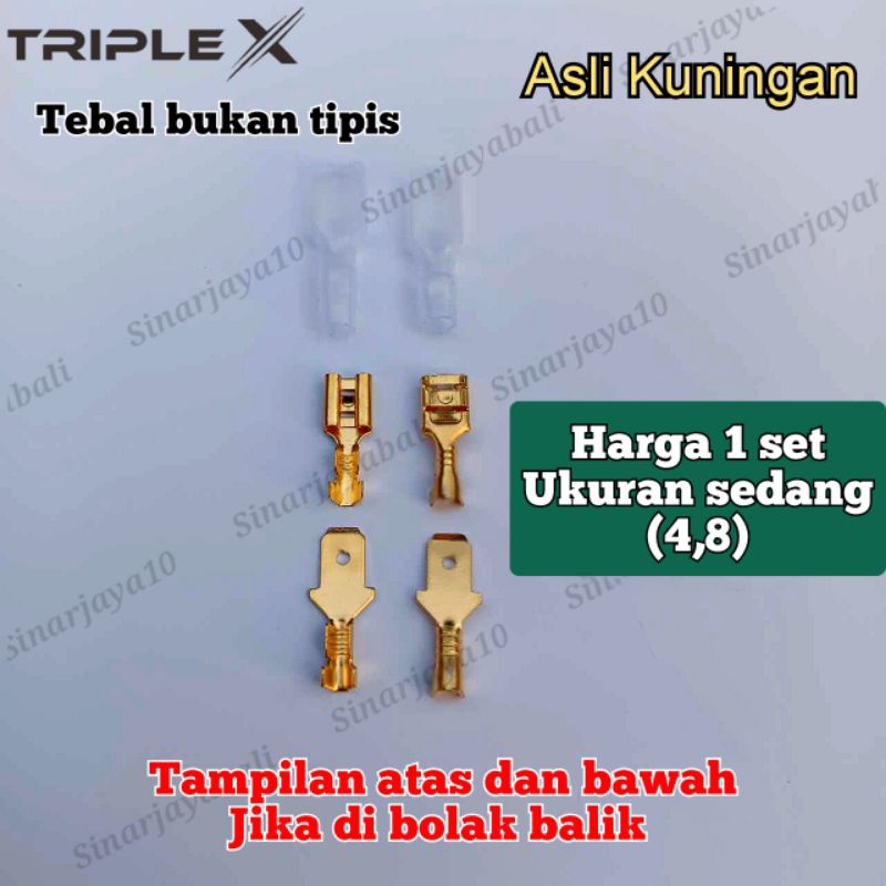 Jual skun 4,8 terminal sedang kuningan sekun pipih gepeng kabel motor ...
