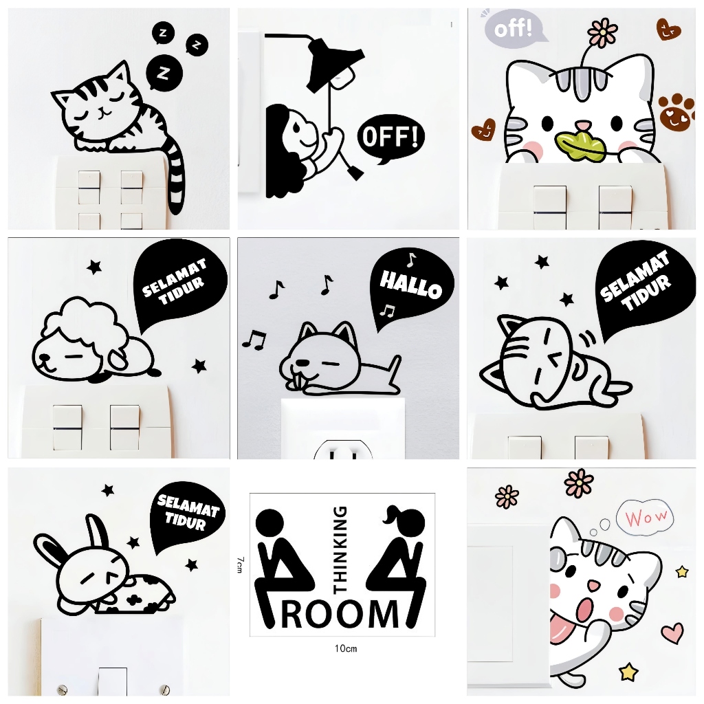 Jual RELIZA WALL STICKER / STIKER DINDING SAKLAR TURN ON OFF DING DONG ...