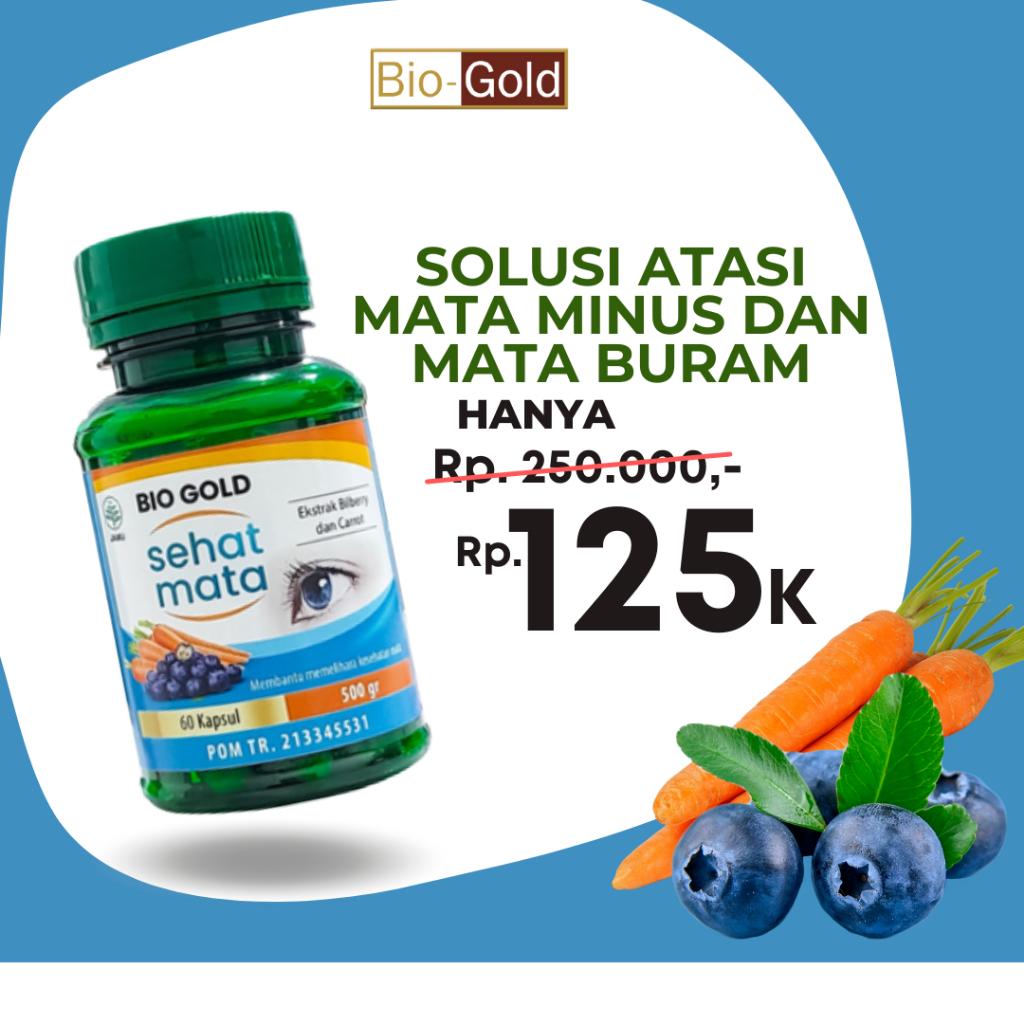 Jual Bio Gold Kapsul Sehat Mata Ekstrak Bilberry Dan Wortel Membantu