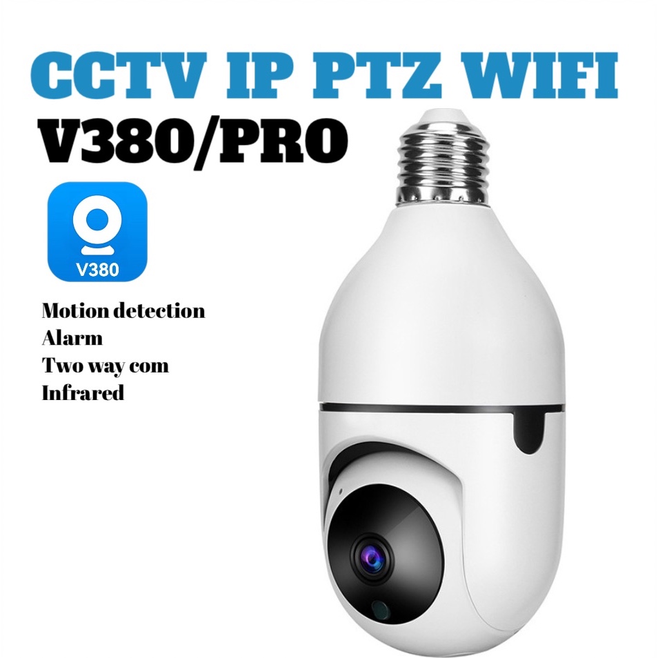 Jual V380/380PRO IPCAM CAMERA CCTV BULB WIFI APP V380 PANORAMIC/KAMERA ...